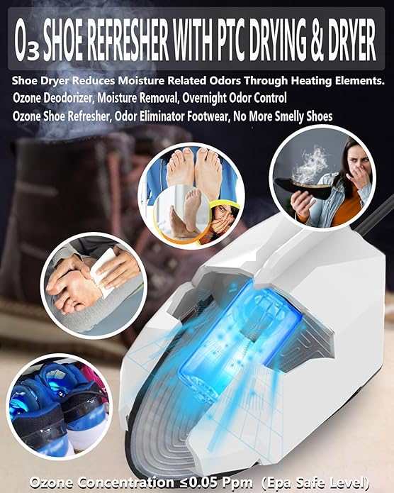 Shoe Dryer and Deodorizer, Boot Warmer & Mute Mode Heating Moisture Remover - Image 2