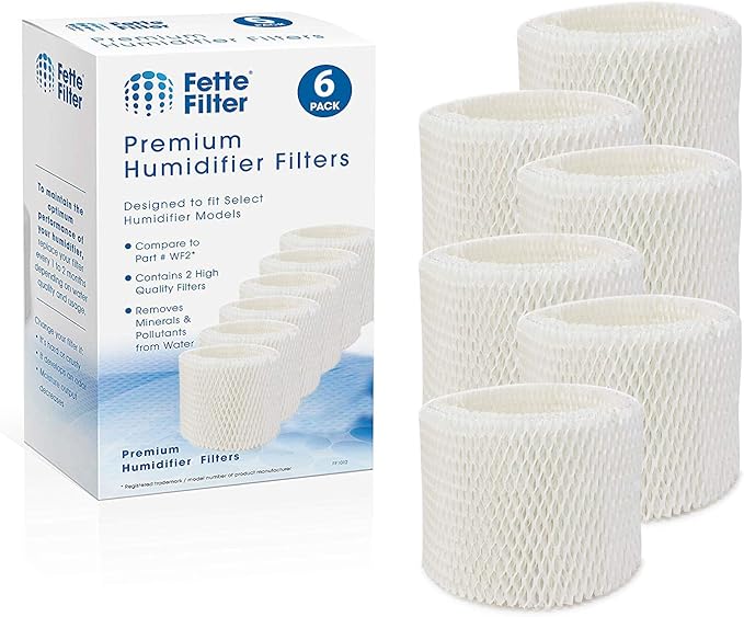 6 Pack WF2 Humidifier Filters for Vicks Humidifier V3100 V3500 V3600 V3700 by Fette+Filter
