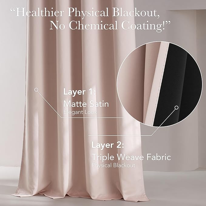 NICETOWN Thermal Insulated 100% Blackout Drape, Noise Reducing Performance - Image 3