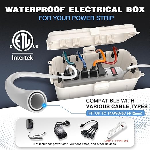 Flemoon Outdoor Electrical Box Waterproof, Medium Weatherproof Electrical Box - Image 2
