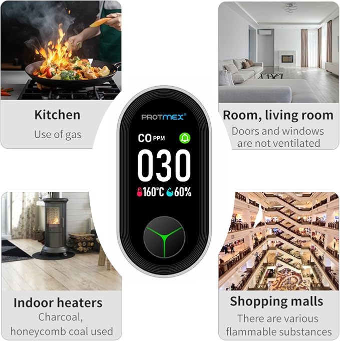 Protmex Carbon Monoxide Detector Plug in Wall, 3-in-1 Co Detector Monitor Air - Image 4