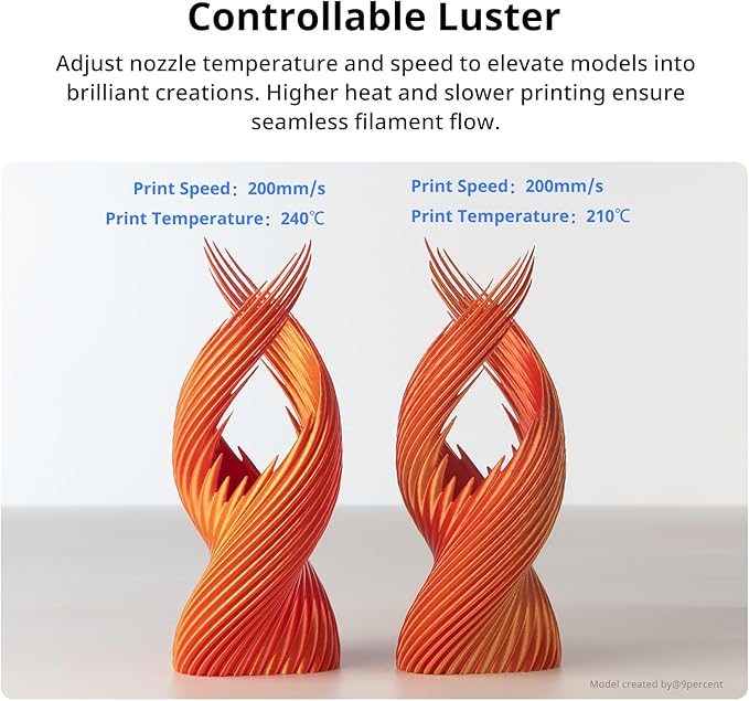 ANYCUBIC Silk Dual Color Pla Filament, 2-in-1 Chrome Coextrusion Color Change - Image 3