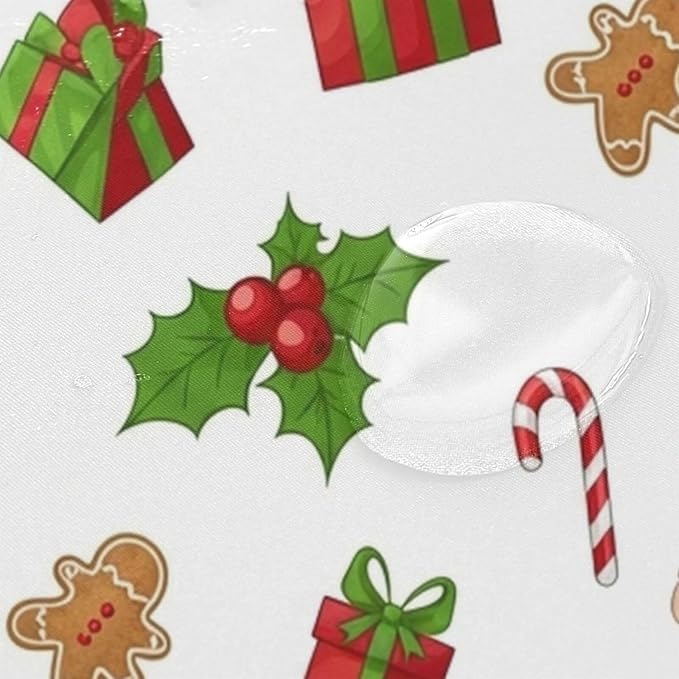 Christmas Gnome Santa White Shower Curtain Liner 72×72 inch - Image 4