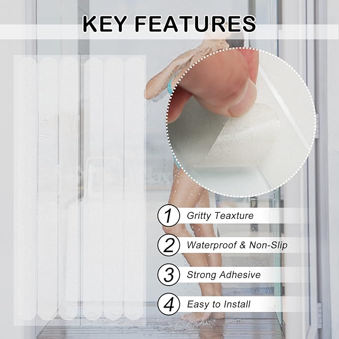 S&X Bathtub Non Slip Stickers, Gritty Textured Slip-Resistant Treads - Image 3