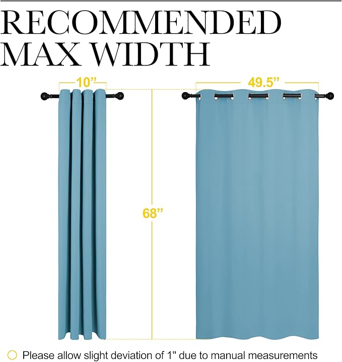 NICETOWN Thermal Insulated Curtains Blackout Draperies, Window Treatment Solid - Image 8