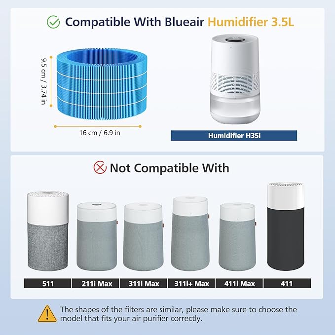 4 Pack Humidifier H35i Wick Filter Replacement Compatible - Image 2