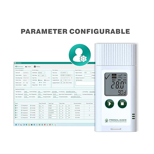 Freshliance USB Temperature Data Logger Recorder, Configurable LCD Digital - Image 2