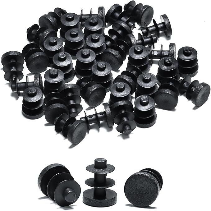 3/8" Plastic Hole Plugs Black -Round Chair Leg Caps, Flush Mount Pipe Plugs by EASYEAH