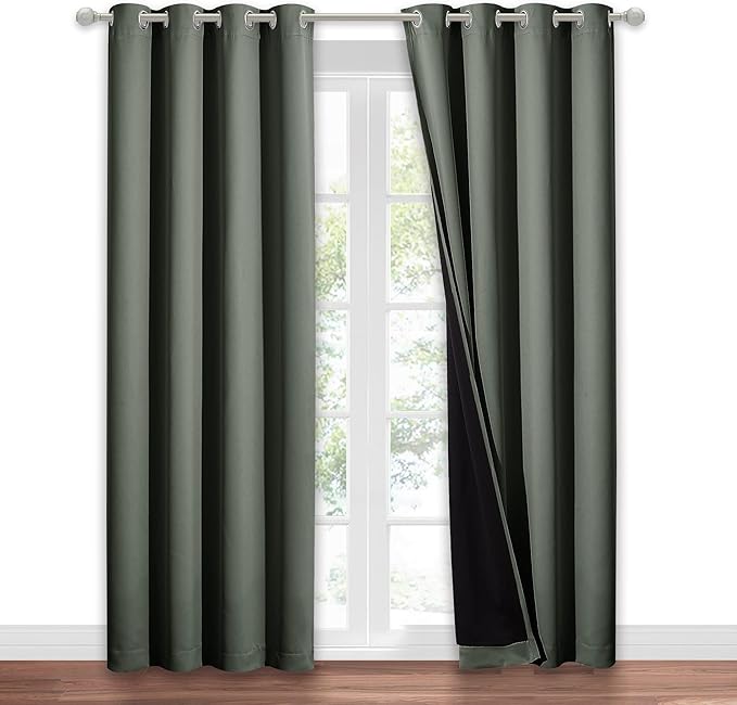 NICETOWN Dark Mallard 100% Blackout Window Curtain Panel, Cold and Full Light - Image 2