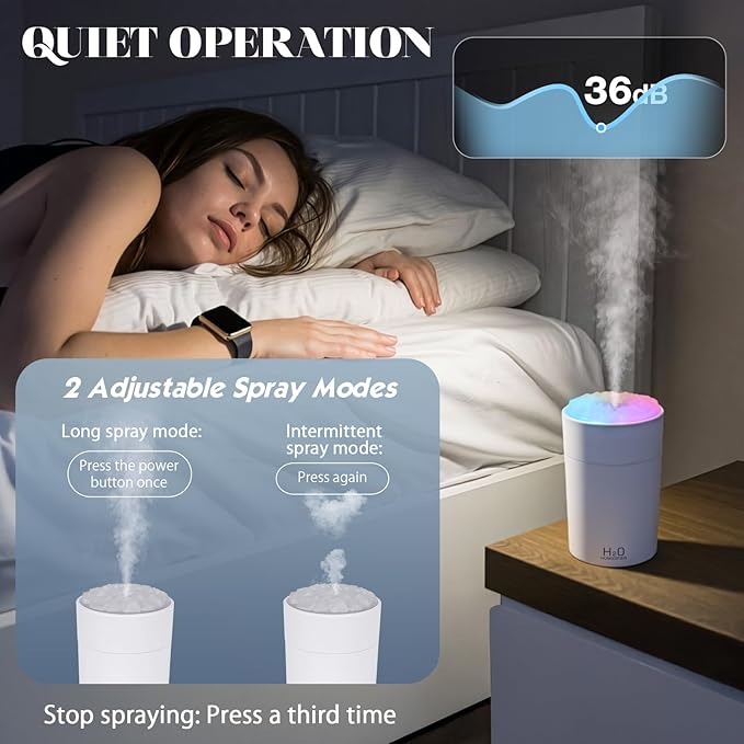Portable Mist Humidifier Auto Shut-Off USB Powered 220ml Small Desktop - Image 4
