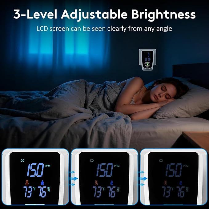 5-in-1 Carbon Monoxide Detectors Plug in, Smoke Alarm & Natural Gas Leak - Image 4