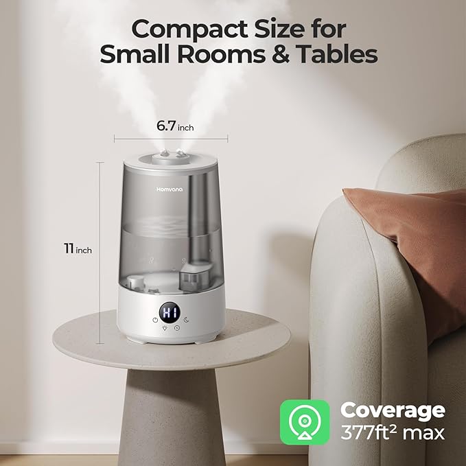 Homvana Humidifiers for Bedroom Home, 3.6 L Cool Mist Top-Fill 34H Super Long - Image 8