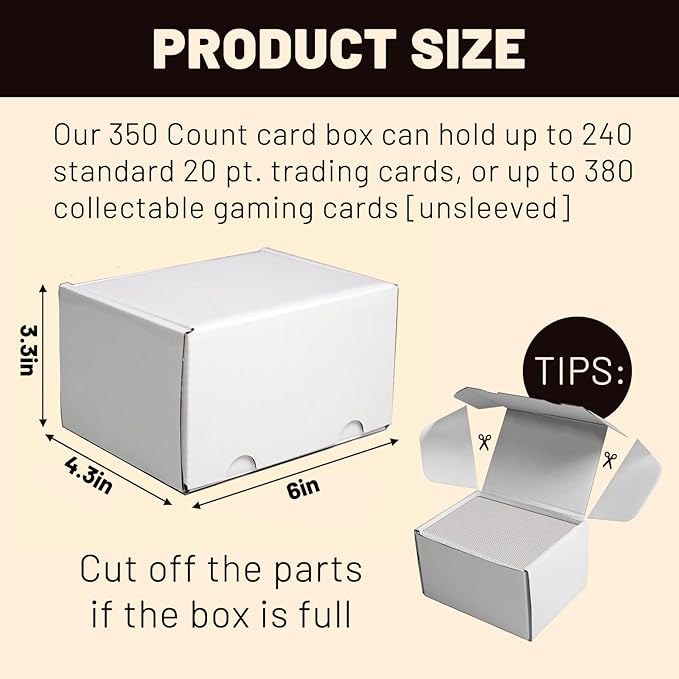 NUMINA 4 Pack 350 Small Card Storage Box, Heavy Duty Cardboard Game Card - Image 3