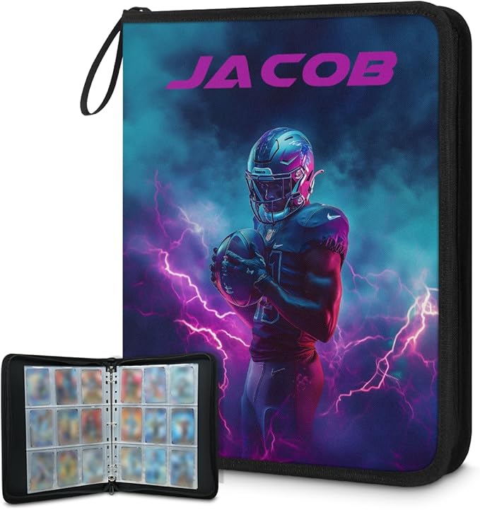 Personalized 9 Pockets Football Card Binder, Custom Rugby Collector Album by Joyousleap