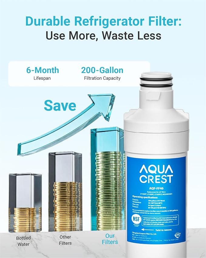 AQUA CREST LT1000PC ADQ747935 MDJ64844601 NSF Certified Refrigerator Water - Image 9