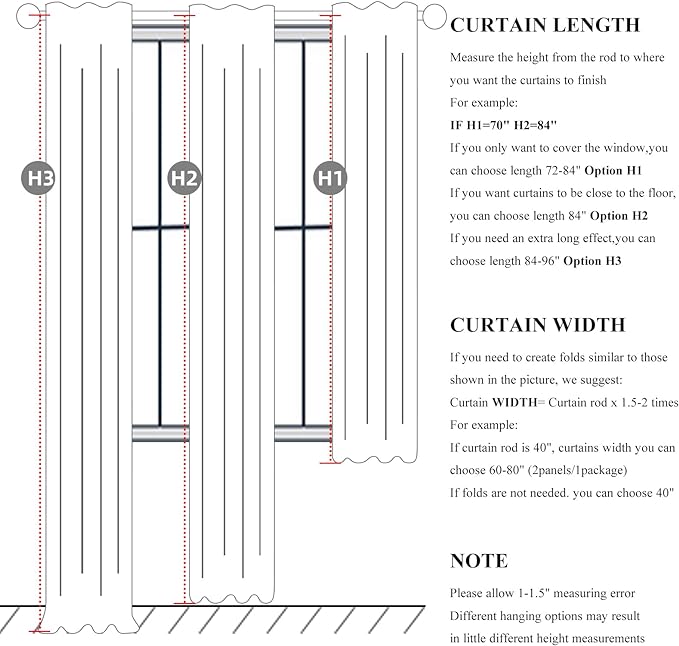 Black Out Linen Boho Curtains 63 Inch Long, Living/Bedroom Curtains 63 Inches - Image 3