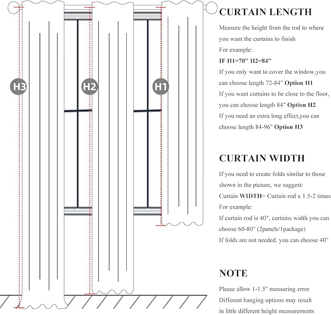 78 Inch Long Linen Blackout Curtains, 2 Panels Set - Image 3