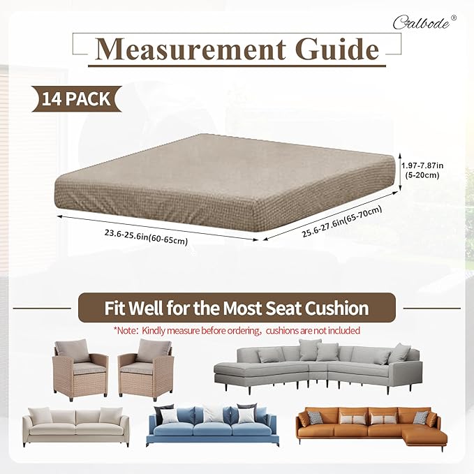 14Pcs Outdoor Stretch Cushion Covers, Waterproof Outdoor Chair Cushion Covers - Image 2