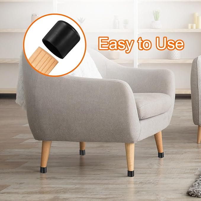 uxcell 36pcs Round Chair Leg Caps 16mm/0.6" PVC Chair Leg Floor Protectors - Image 5