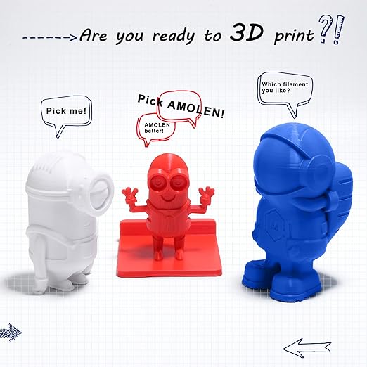 AMOLEN PLA 3D Printing Filament Bundle 1.75mm, 1KG/2.2 lb in Total, Compatible - Image 2