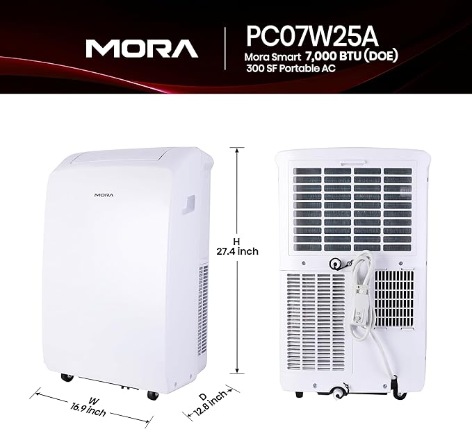 Mora Mora by Hisense Smart 7, 000 BTU, 300 BTU, 300 SF Portable AC, 3 Operating - Image 2