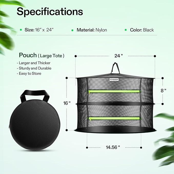 VIVOSUN 2-Layer Mesh Drying Rack Hanging Design - Image 2