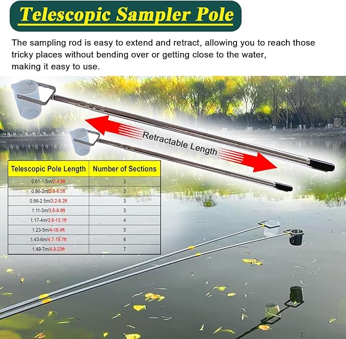 Telescopic Water Sampler with Swivel Pole and Removable Cup - Image 6