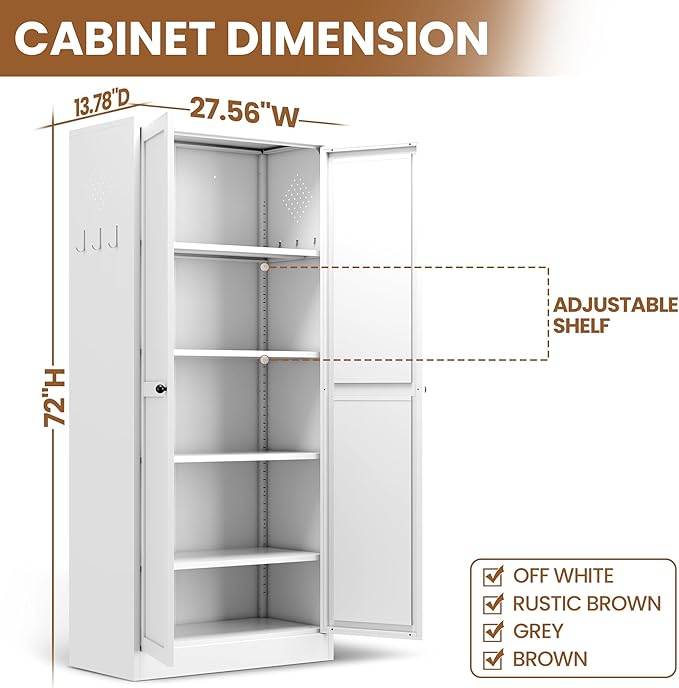 72" Tall Metal Pantry Cabinet - Image 2