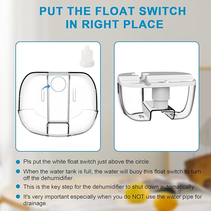 Dehumidifier with Drain Hose. Litever Small Portable Dehumidifier. Auto-OFF. - Image 5