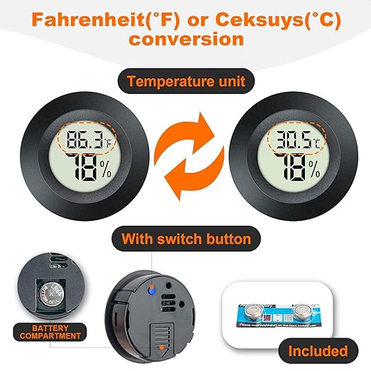 2 Pack Mini Hygrometer Thermometer Gauge Indoor/Outdoor Digital LCD Monitor - Image 4