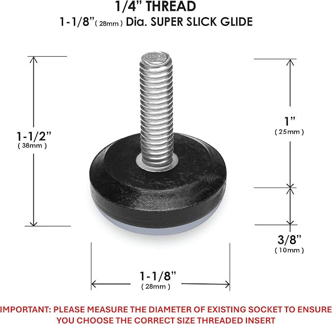 Slipstick Gorilla Outdoor Adjustable Furniture Levelers Weatherproof Screw in - Image 5