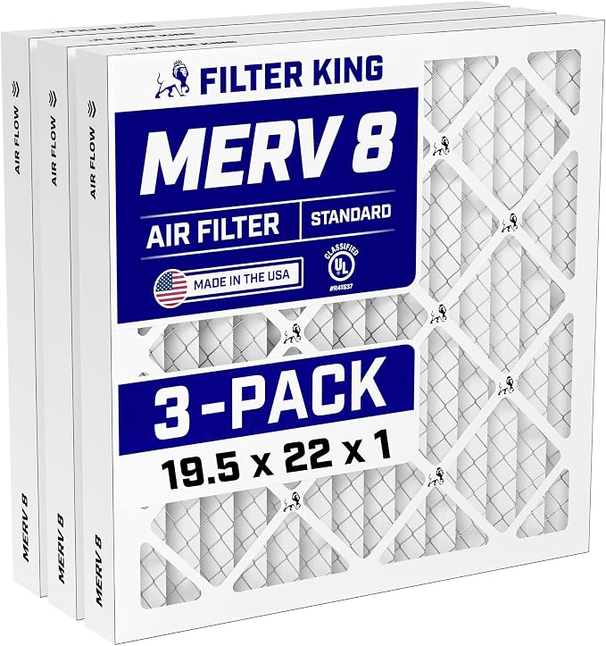 Filter King 19.5x22x1 Air Filter Dust & Allergy Control AC Furnace Filters by FilterKing