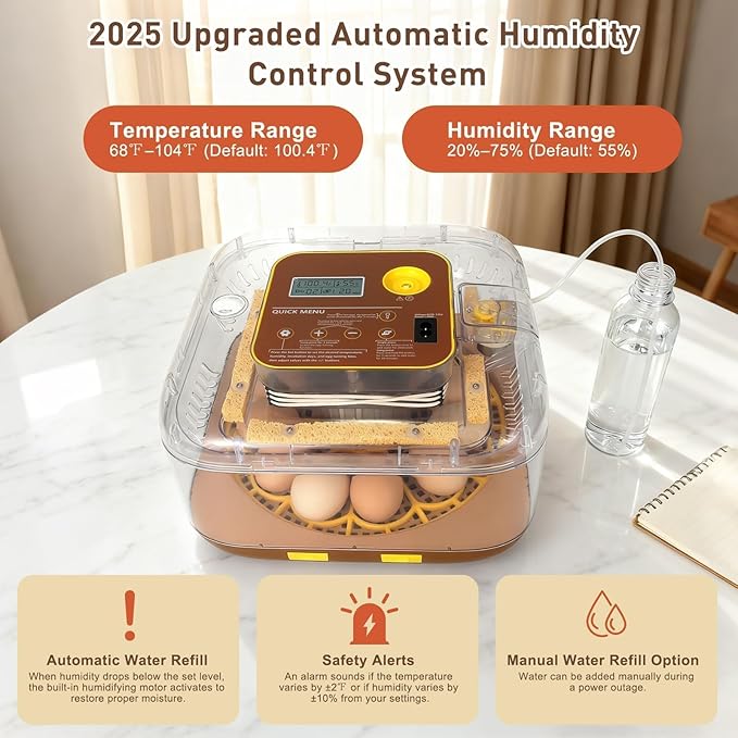 2026 New Auto 12-Egg Incubator for Beginners, Automated Incubation, - Image 7