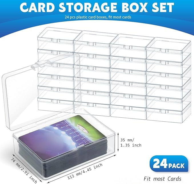 Vicenpal 24 Pcs Playing Card Boxes Clear Plastic Deck Cases Trading Card - Image 2