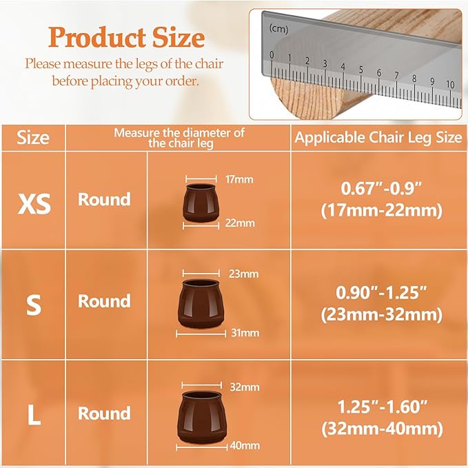 16pcs Round Chair Leg Floor Protectors, Felt Pads Chair Leg Protectors - Image 2