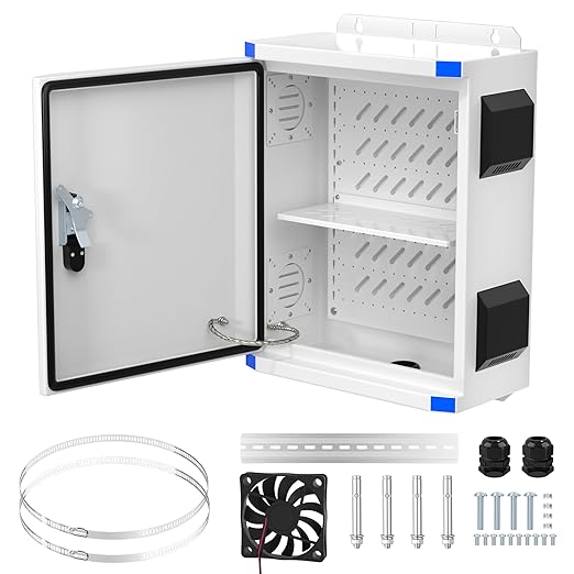 Joinfworld Outdoor Electrical Box 19.7"x15.7"x7.9" Metal Waterproof Vented Nema by Joinfworld