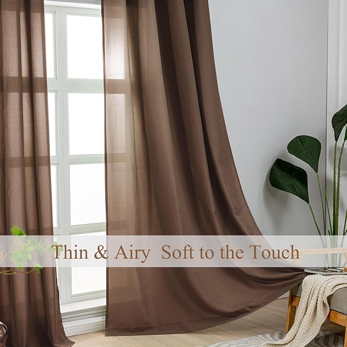 L.Z.E Brown Light Filtering Curtains - Image 2