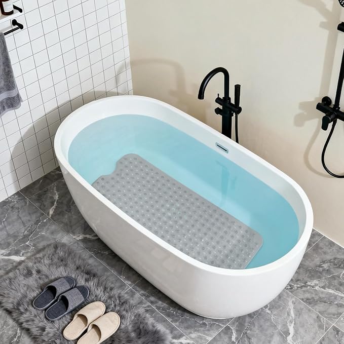 Anti-Slip Bathtub Shower mat, 39.3×15.7 inch（Approximately 100 × 40cm） Soft - Image 4