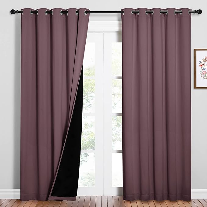 NICETOWN 100% Blackout Window Curtain Panels, Cold and Full Light Blocking by NICETOWN