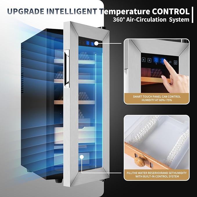 KingChii Upgrade 35L Electric Temperature & Humidity Control Cigar Humidor - Image 4