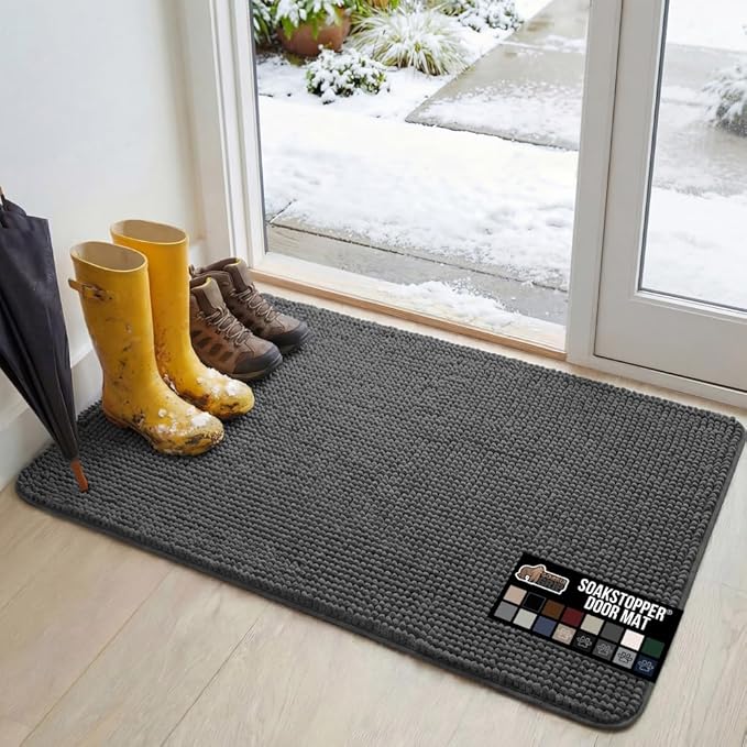 GORILLA GRIP SOAKSTOPPER Dog Door Mat, 48x30 Machine Washable Rug Absorbent by GorillaGrip