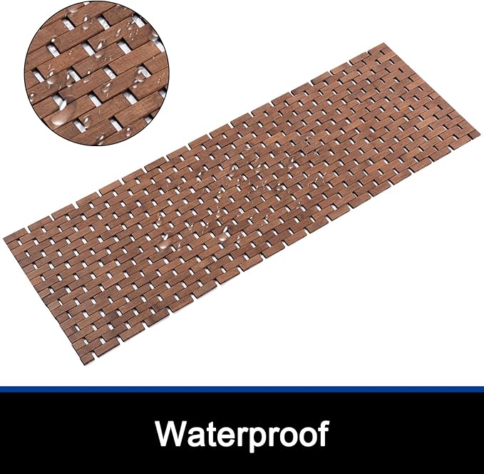 Bath Mat Bathroom Runner Long Large Rugs Floor Wood Shower Bathtub Waterproof - Image 2