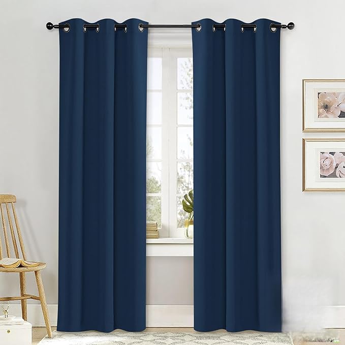 NICETOWN Gray Curtain Blackout Drape Panel, Single Panel, 34 x 84 inch by NICETOWN