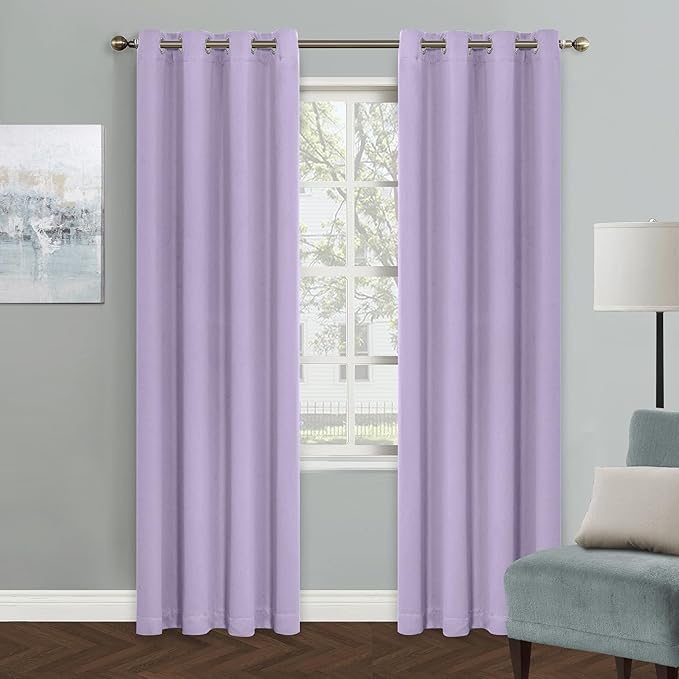 MYSKY HOME Lilac Blackout Curtains 80 Inch Long by MYSKYHOME