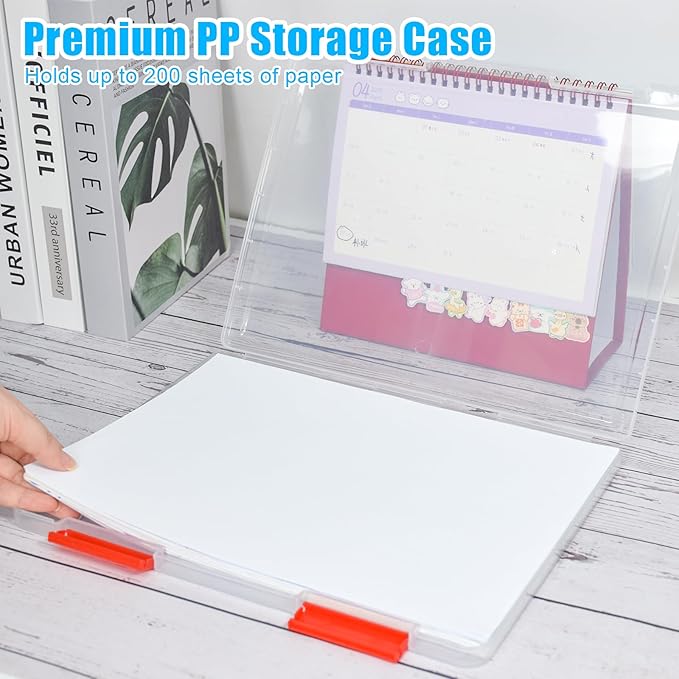 SAYEEC Portable Project Case A4 Plastic Transparent File Storage Box - Image 5