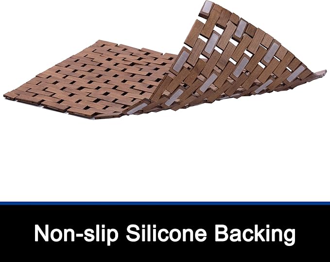 Bamboo Bath Mat Bathroom Rugs Floor Wood Shower Bathtub Waterproof Non Slip - Image 6