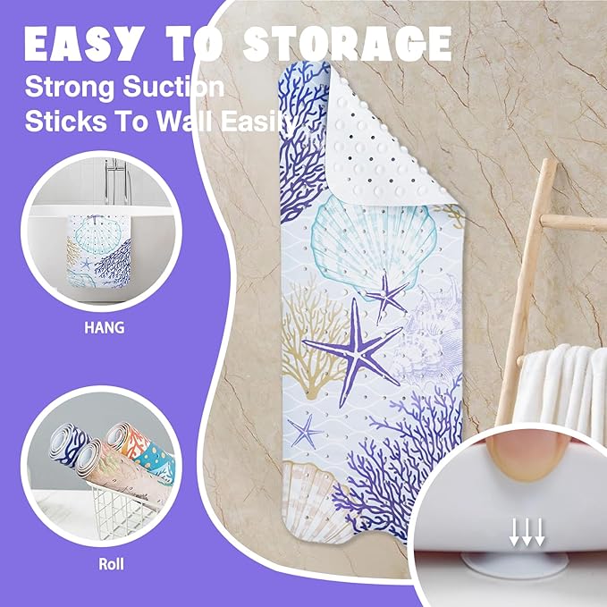 Ocean Bathtub Mat Non Slip, Cute Baby Bath Mat - Image 6