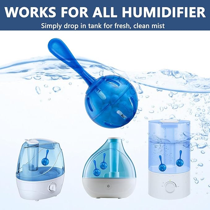 Humidifier Cleaner Ball, 10 Pack, Prevents Hard Water Build-up & Mold, - Image 2