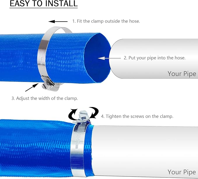 DAVCO 2" x 50 ft Pool Backwash Hose, Heavy Duty Reinforced Blue PVC Lay Flat - Image 6