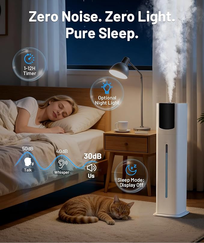 AreShark 2.4 Gal/9L Humidifier for Bedroom, Large Room 500ft², Cool Mist Air - Image 4